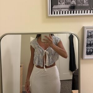 Floral Tie-Front Crop Top
